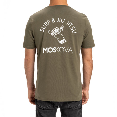 HO25 TEE SURF & JIU JITSU - ARMY/WHITE