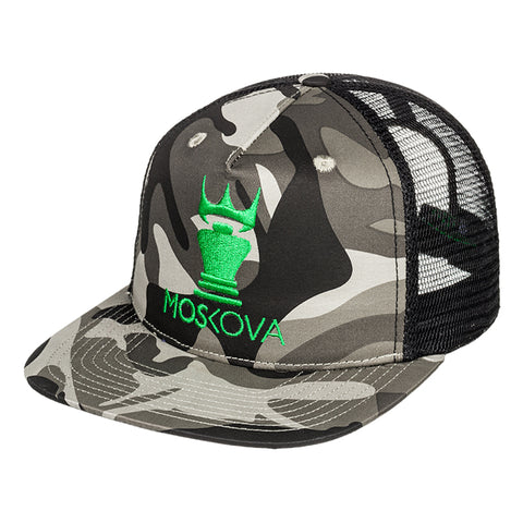 TRUCKER HAT BLACK/CAMO GREEN