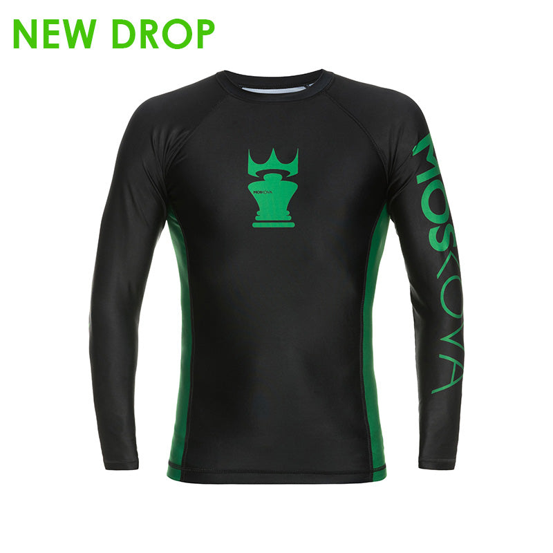 MOSKOVATRAININGRASHGUARDBLACK/GREEN-LONGSLEEVES