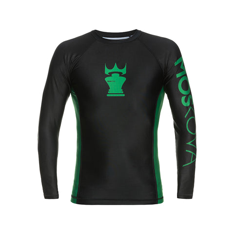 MOSKOVA TRAINING  RASHGUARD  BLACK/GREEN - LONG SLEEVES