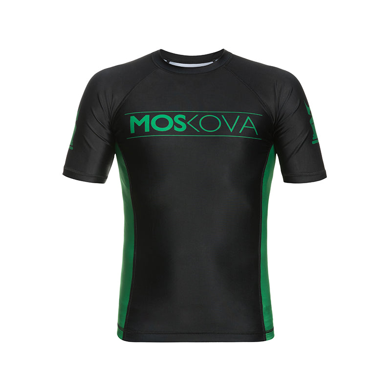 MOSKOVATRAININGRASHGUARDBLACK/GREEN-SHORTSLEEVE