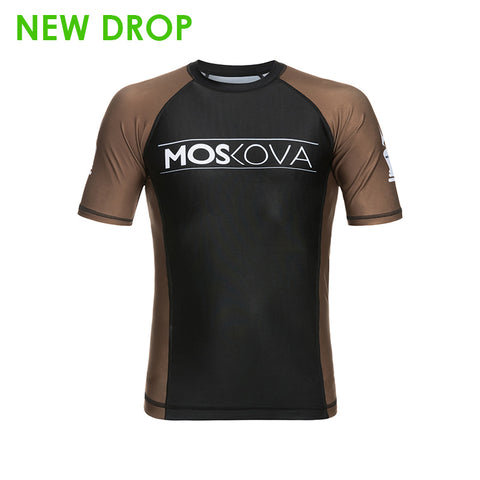 MOSKOVA BJJ RANKED RASHGUARD  BLACK/BROWN - SHORT SLEEVE